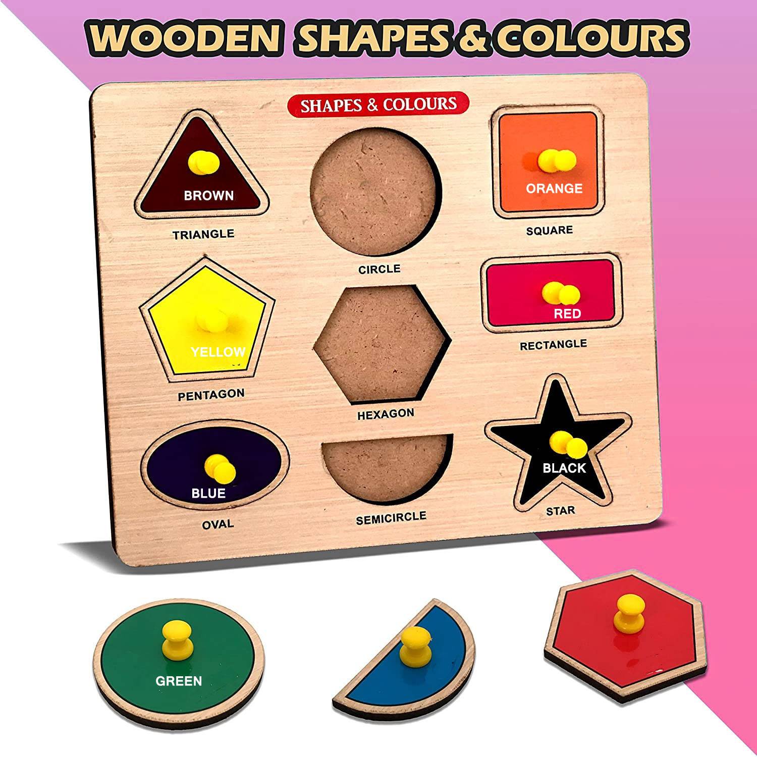 BUY SURETY Geometric Shape Manipulative Puzzles Shapes and Colors Matching Puzzle Blocks