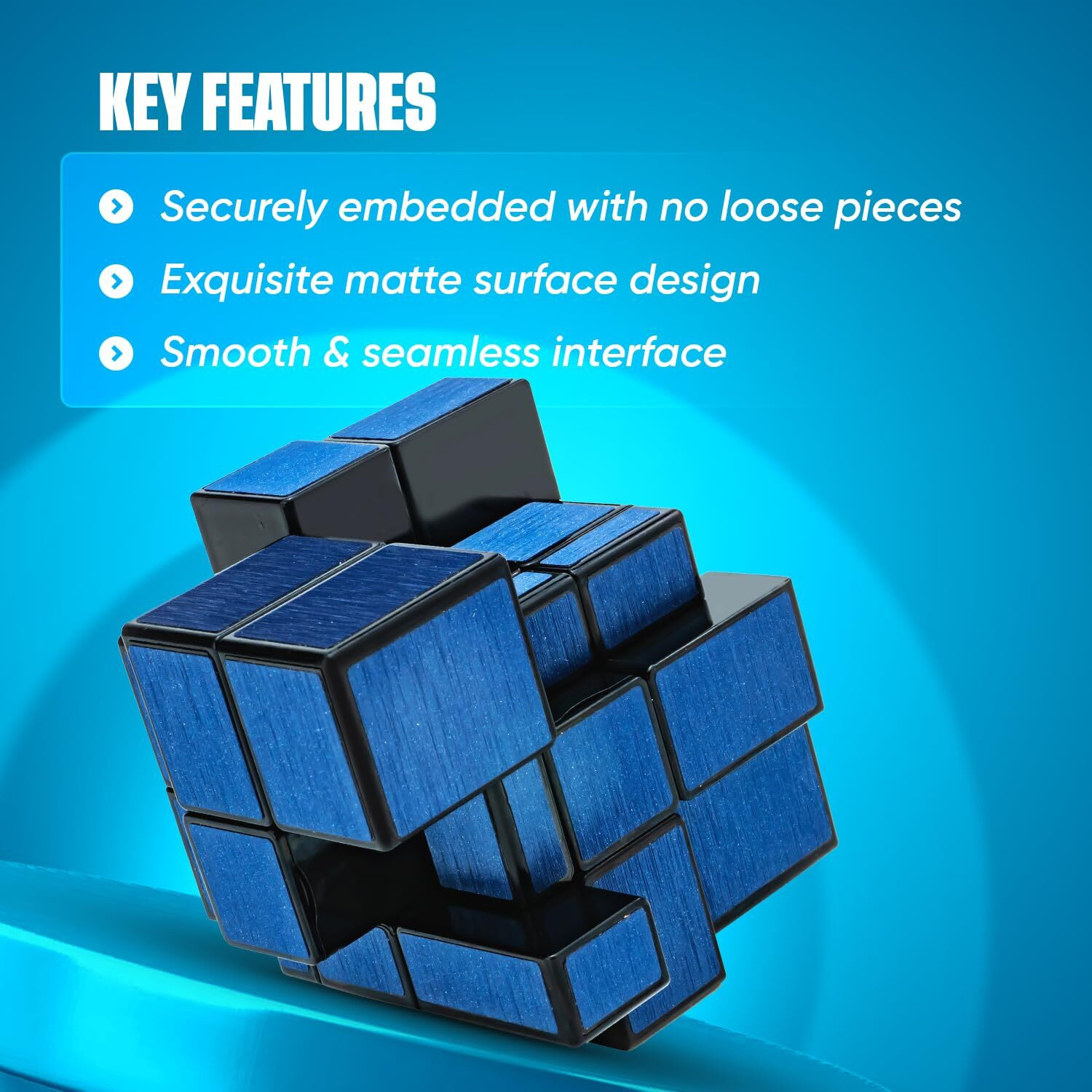 Image of Cubelelo Drift Blue Mirror Cube Speedcube Highspeed Magic Cube Puzzle