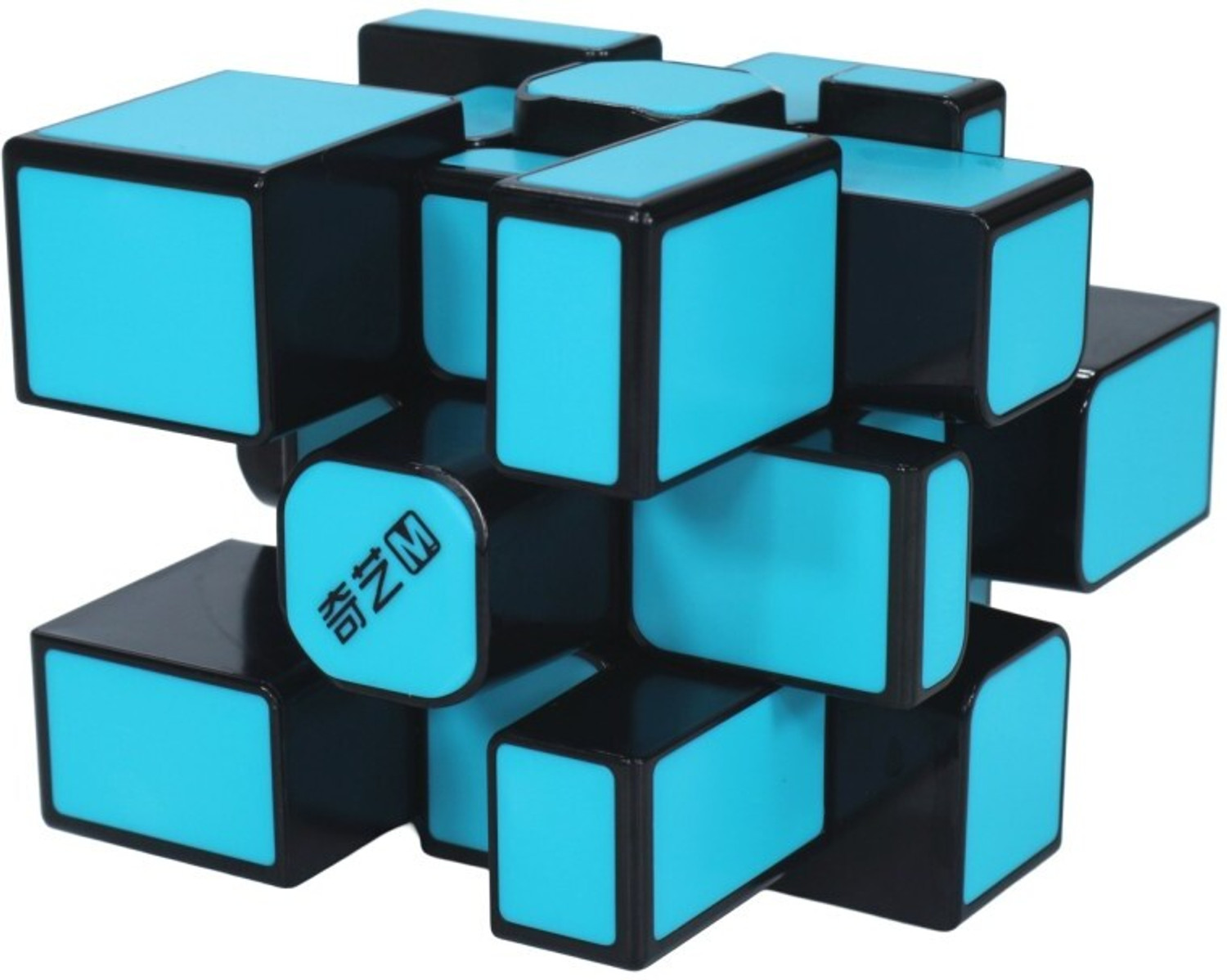 Image of Cuberkart QiYi Mirror Blue Magnetic Tiled 3x3 Speed Cube with Factory-Installed Magnets