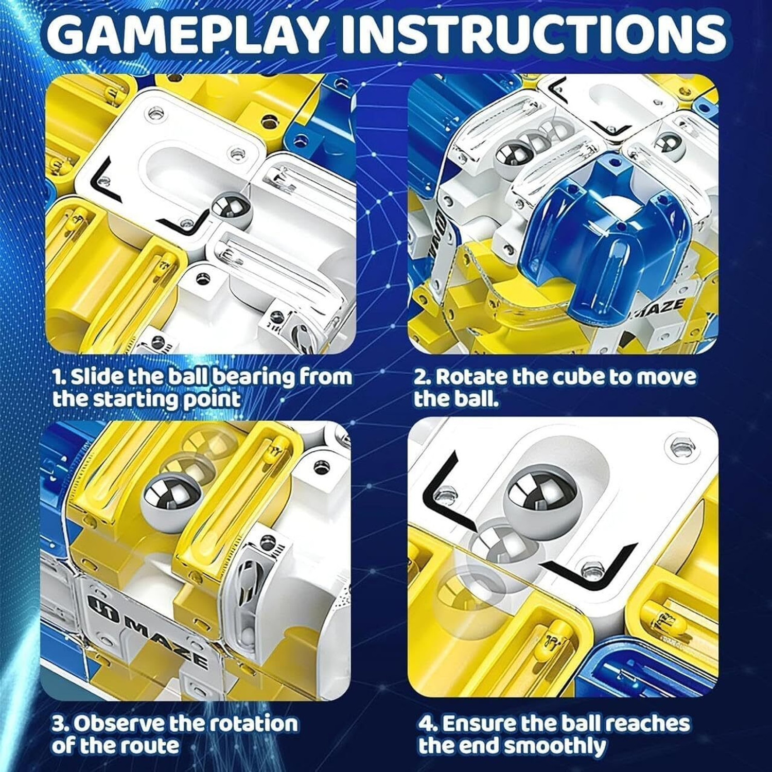 Image of Lariox 3D Puzzle Maze Cube Toy | Educational Brain Game for Kids & Adults