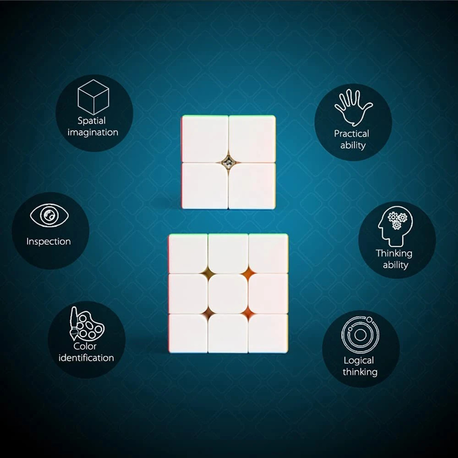 Image of D ETERNAL Speed Cube Combo Set of 2x2 and 3x3 �Magic Puzzle Brainteaser Game Toy