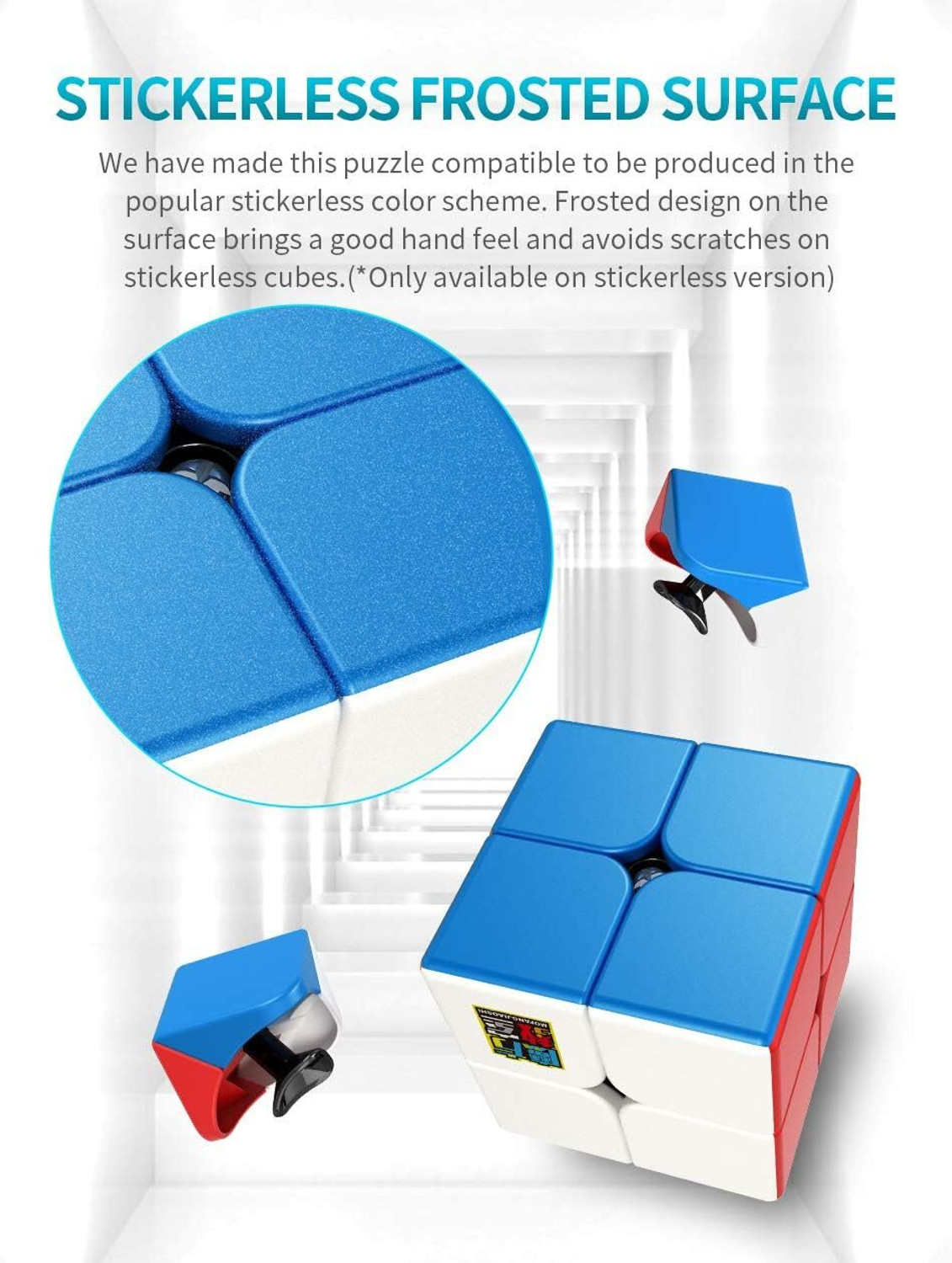 Image of TOYRENTTO MoYu MeiLong 2x2 Speed Cube Stickerless Smooth Turning Puzzle Toy for Kids