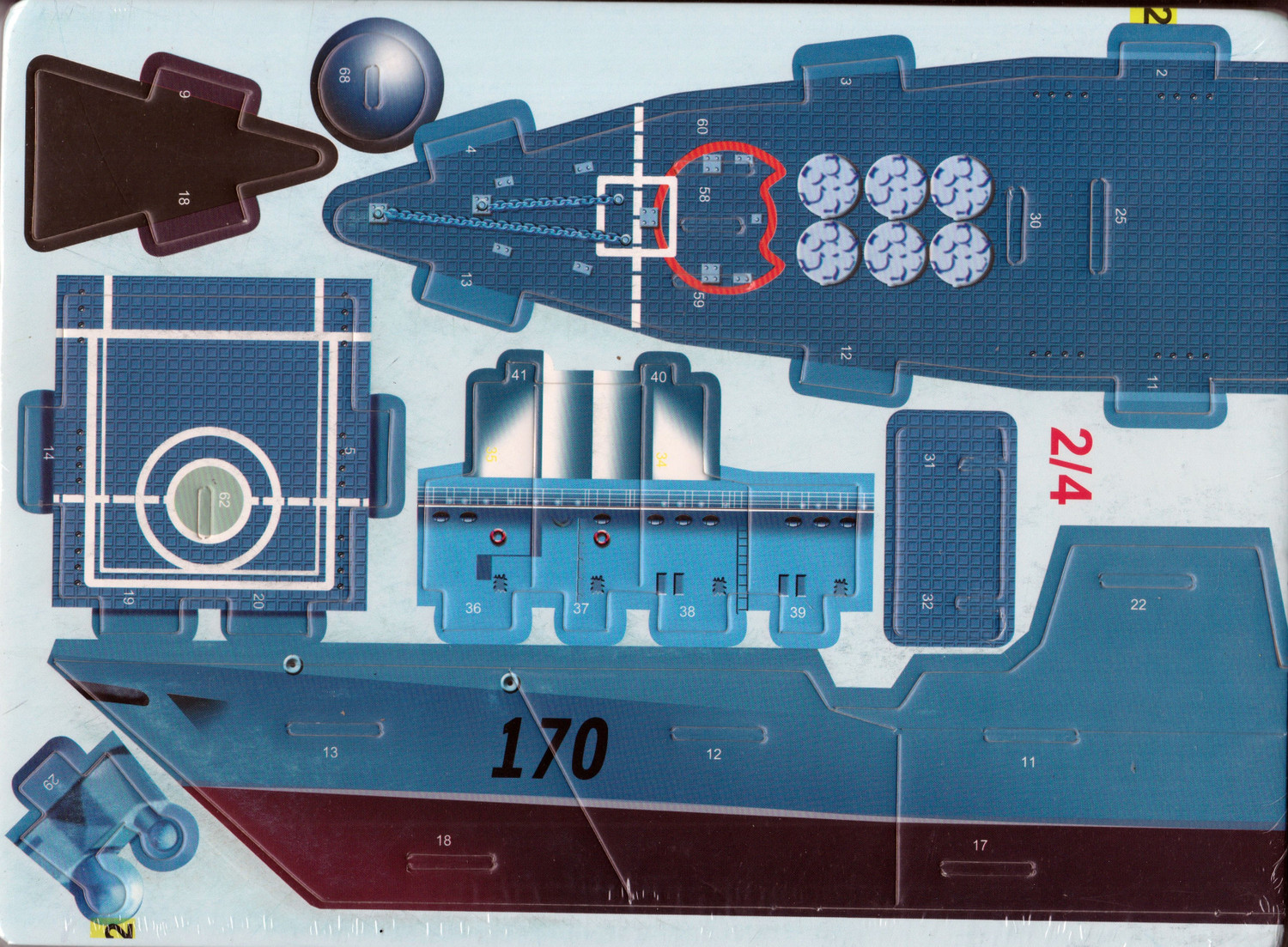 Image of FUNUWA TOYS AI4S, 3d DIY Puzzle PLA Navy DDG-170 Lanzhou Ship Model, 40 Pieces, L P 238