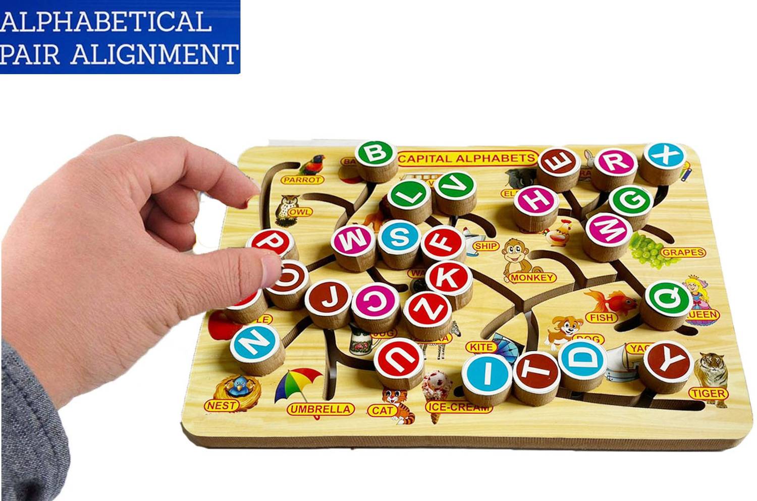 blue seed Tracing Board Game 3D Sorting Blocks Toys Learn Early Alphabet Matching Puzzles