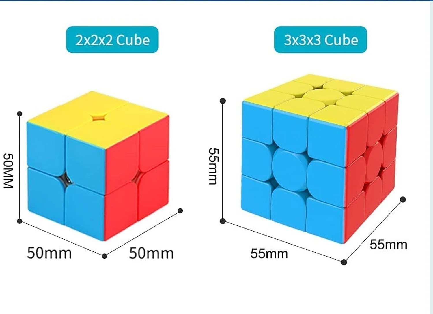 Image of D ETERNAL Speed Cube Combo Set of 2x2 and 3x3 �Magic Puzzle Brainteaser Game Toy