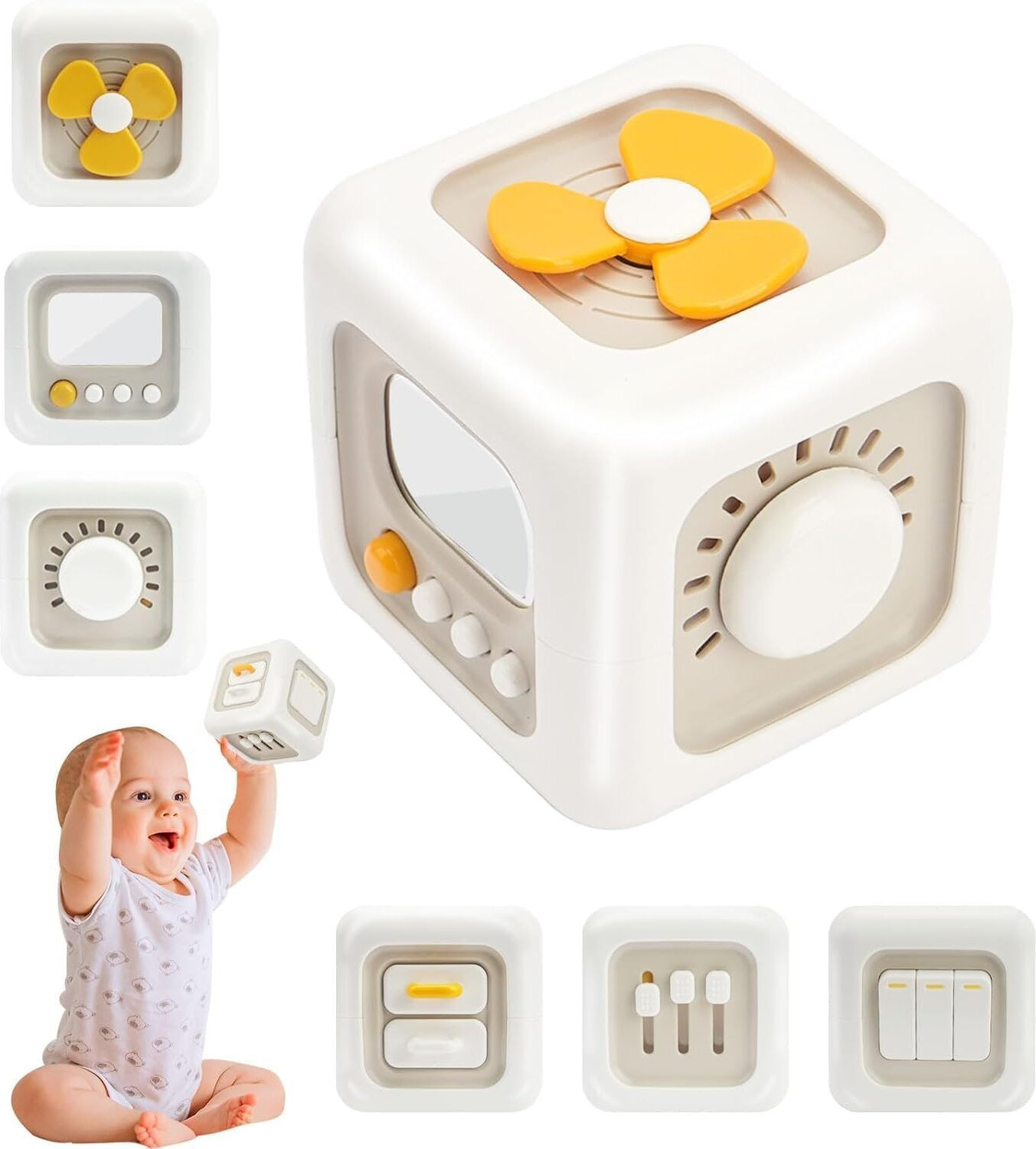 Image of Zwerlin 6 in 1 Cube for Toddlers 1-3, Activity Educational Cube Toy for 1 Year+ Kids