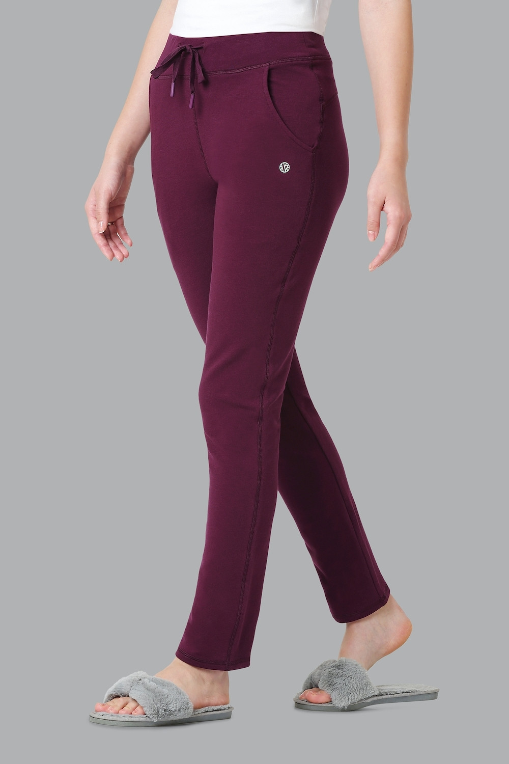 Image of VAN HEUSEN Smart Tech+ And Easy Stain Release Women Solid Purple Track Pants