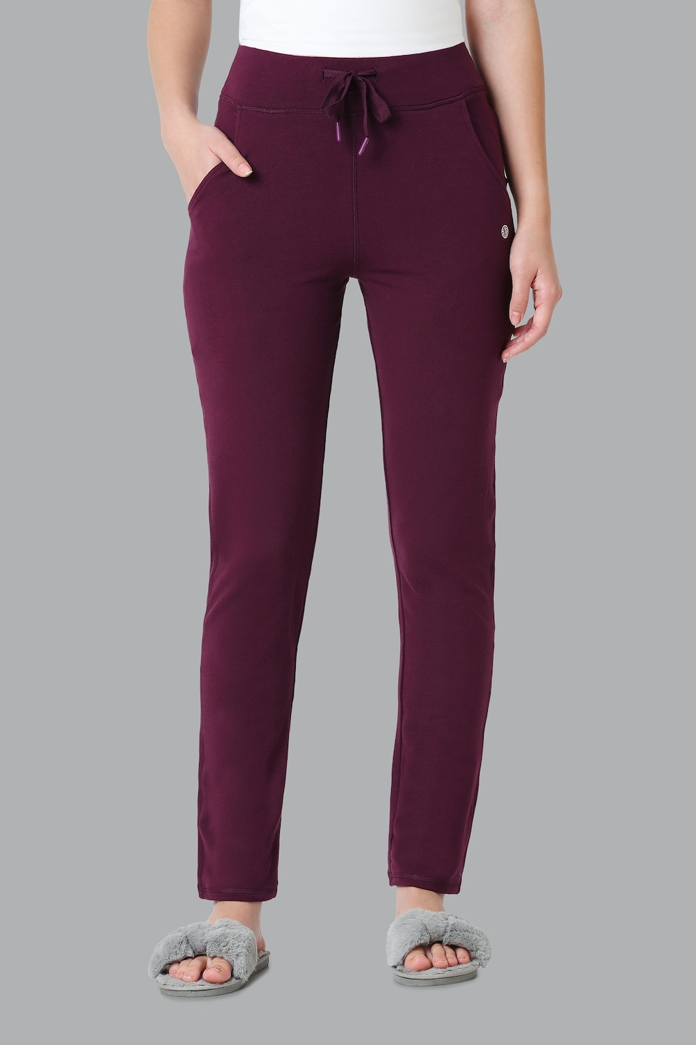Image of VAN HEUSEN Smart Tech+ And Easy Stain Release Women Solid Purple Track Pants