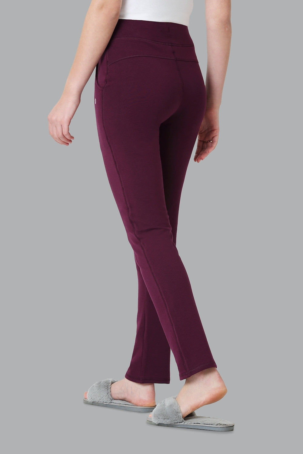 Image of VAN HEUSEN Smart Tech+ And Easy Stain Release Women Solid Purple Track Pants