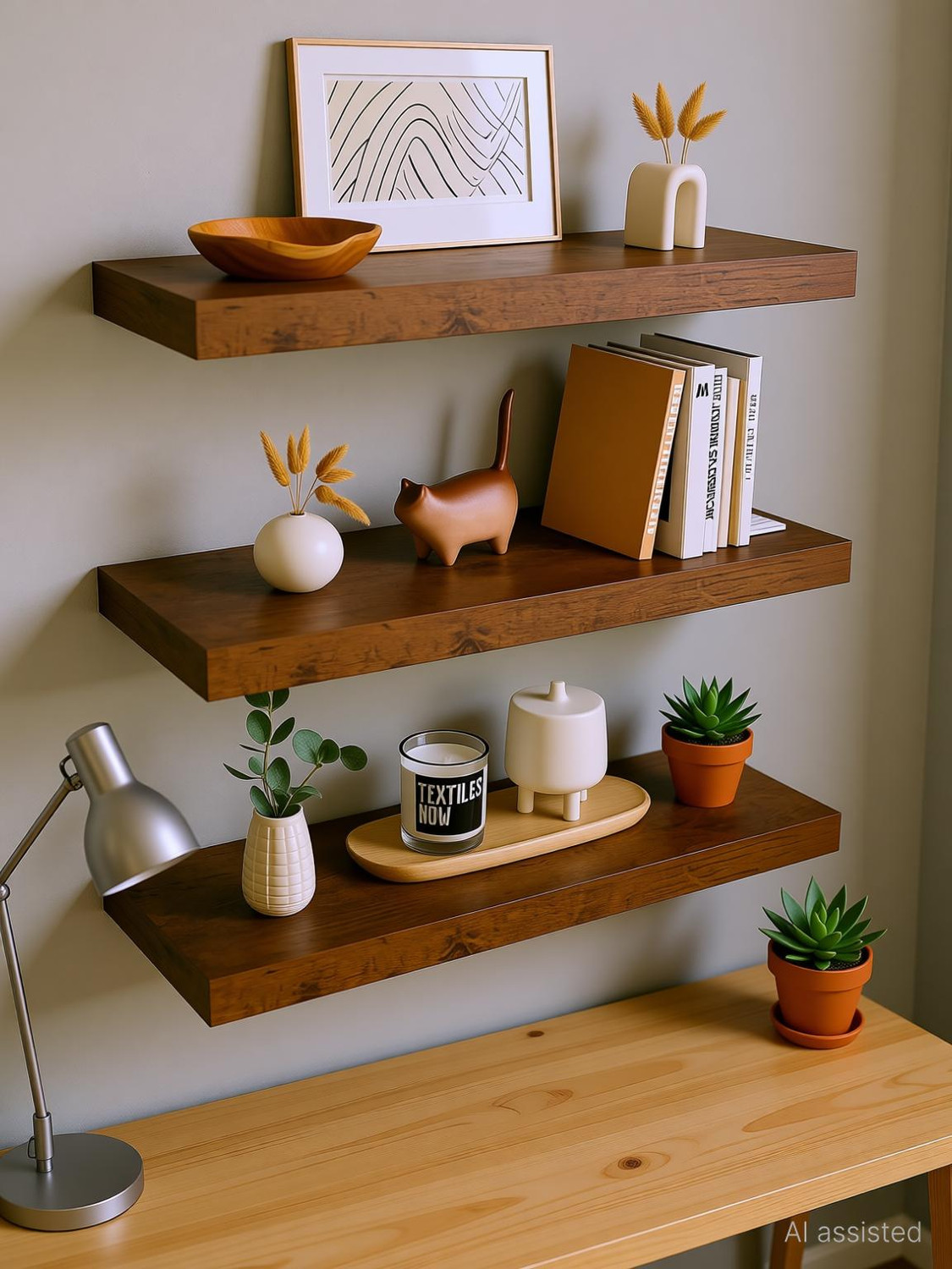 Image of PULVISH ENTERPRISES 24X8X3BP-426 Wooden Wall Shelf