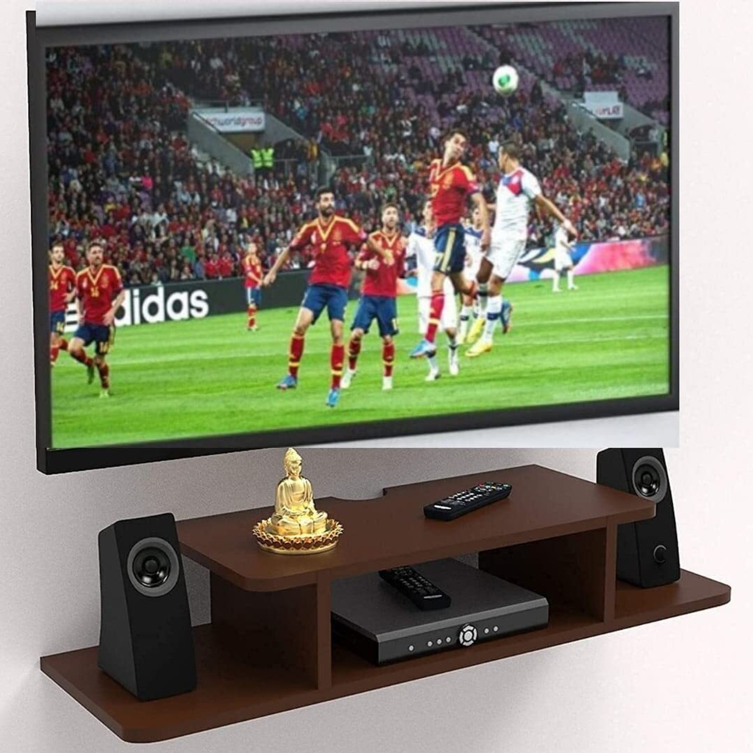 Image of VARS DECOR MDF (Medium Density Fiber) Wall Shelf (Number of Shelves - 1, Brown)