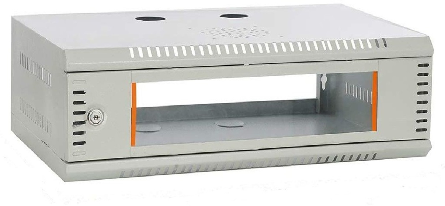 Image of Daz Cam DVR & Server 2u Rack Wall Mount Rack with Lock & Keys(Set of 1) Steel, Brass Wall Shelf