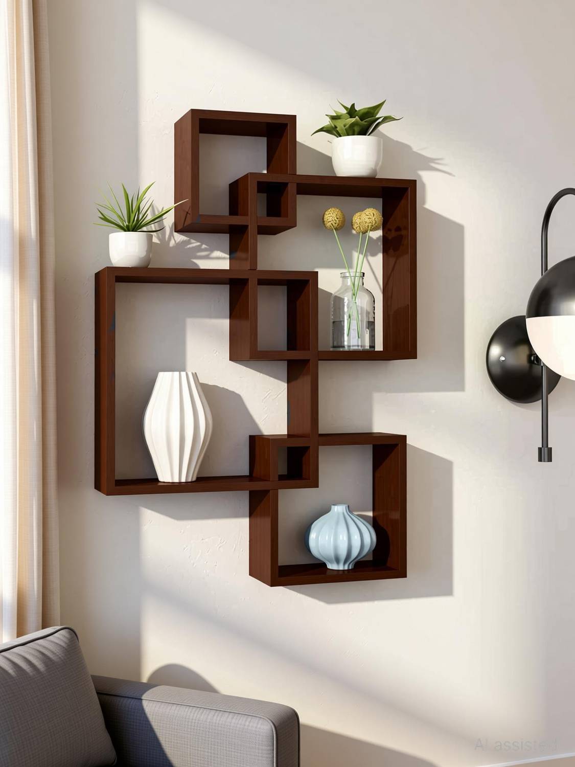 Diamond Handicraft Wooden Wall Mounted Shelf - Image 2