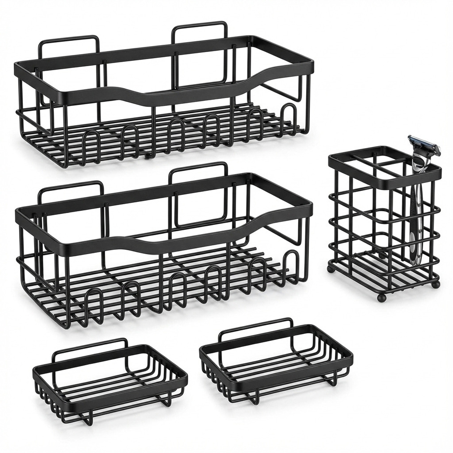 Image of Zolento 5 Pcs Bathroom Shelf Iron Wall Shelf