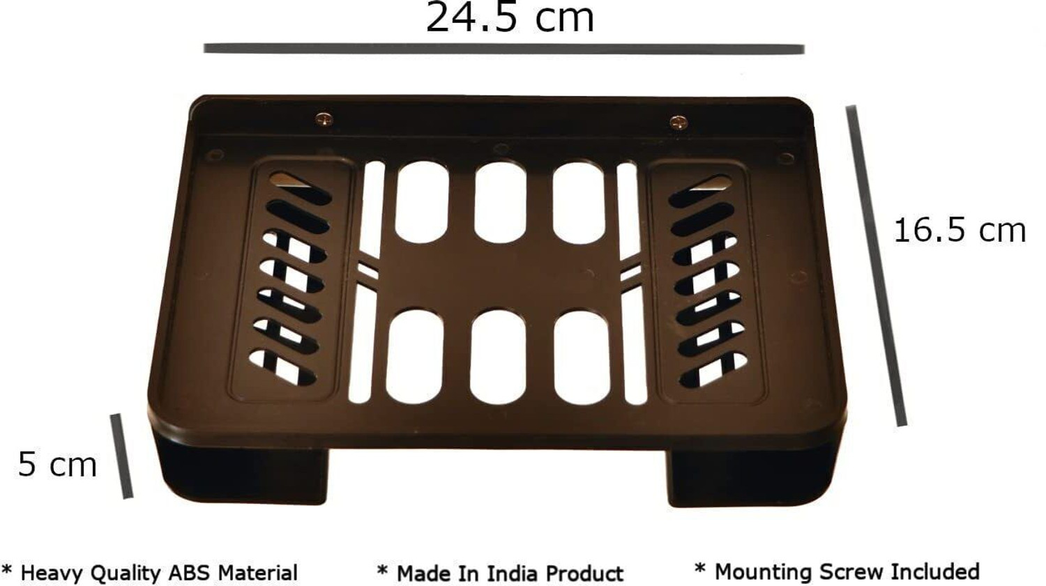 Image of Angelware Wall Mount Stand Set top Box Stand Setup Box Shelves Remote Holder Pack of 1 Plastic Wall Shelf