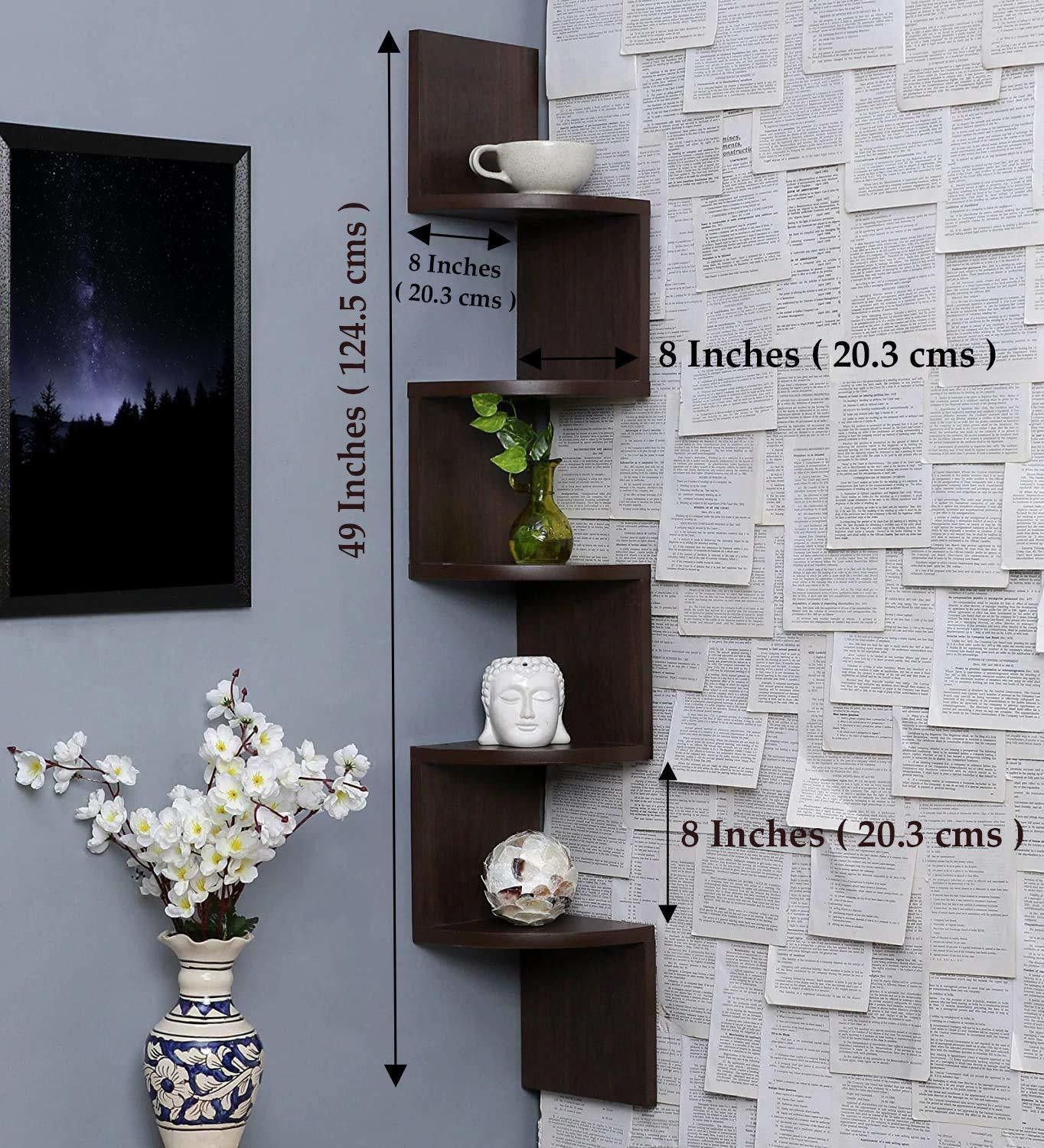 Image of EFA HANDICRAFTS Wooden Wall Shelf