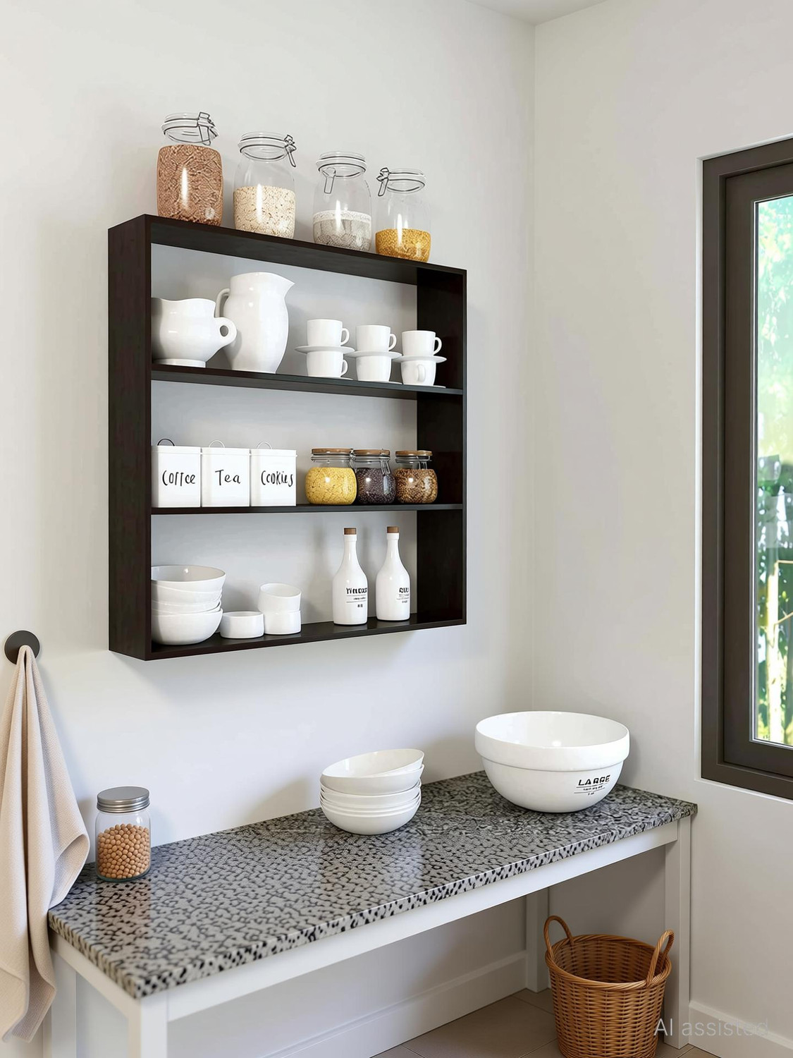Image of Xtenshion Crafts Wooden Wall Mounted Racks, Organizer, Shelf for Kitchen Storage Boxes Wooden Wall Shelf