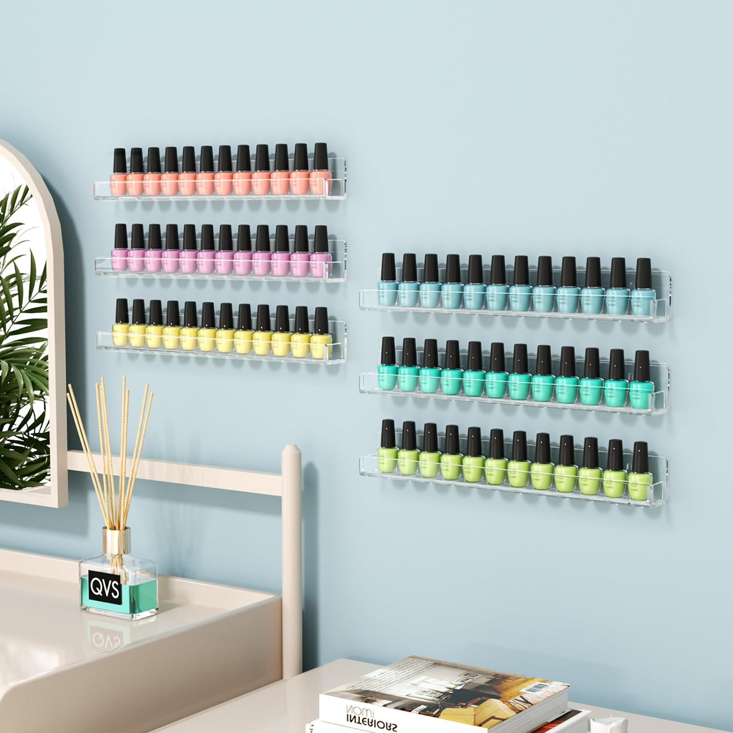 Image of Parikshit Sublimation nail polish organisor stand holder for home shop for wall rack Acrylic Wall Shelf