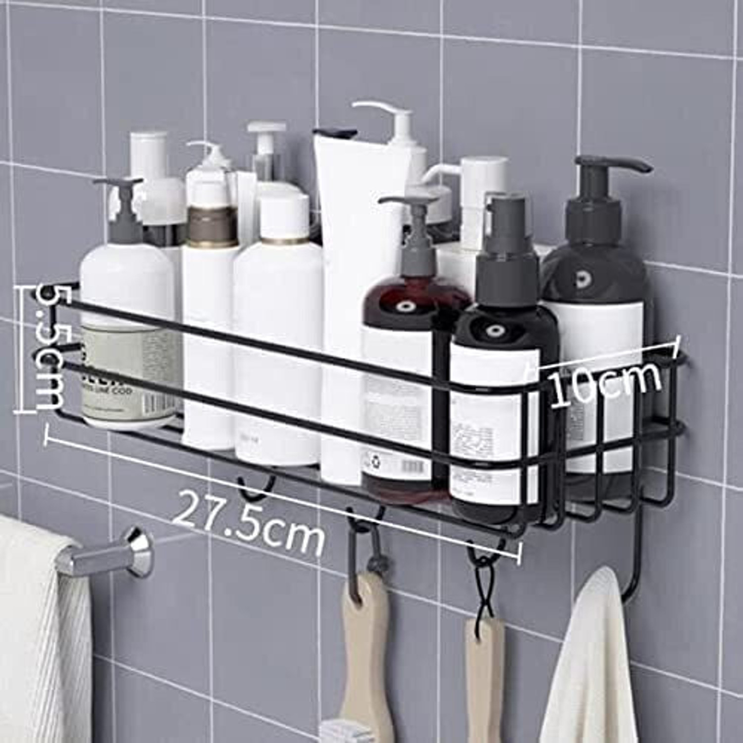 Image of AQUAVIBE Multi-use Self Adhesive Kitchen (PACK OF 1) Bathroom Shelve,storage Rack Stainless Steel Wall Shelf