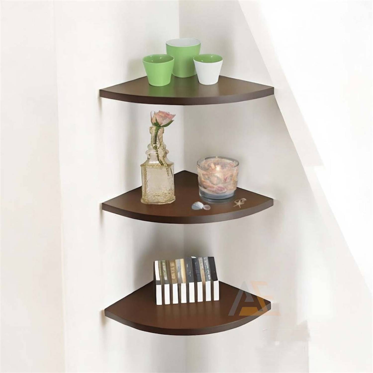Aayat Enterprises Wall Mounted Corner 3 Tiers Shelf for Home&Offi