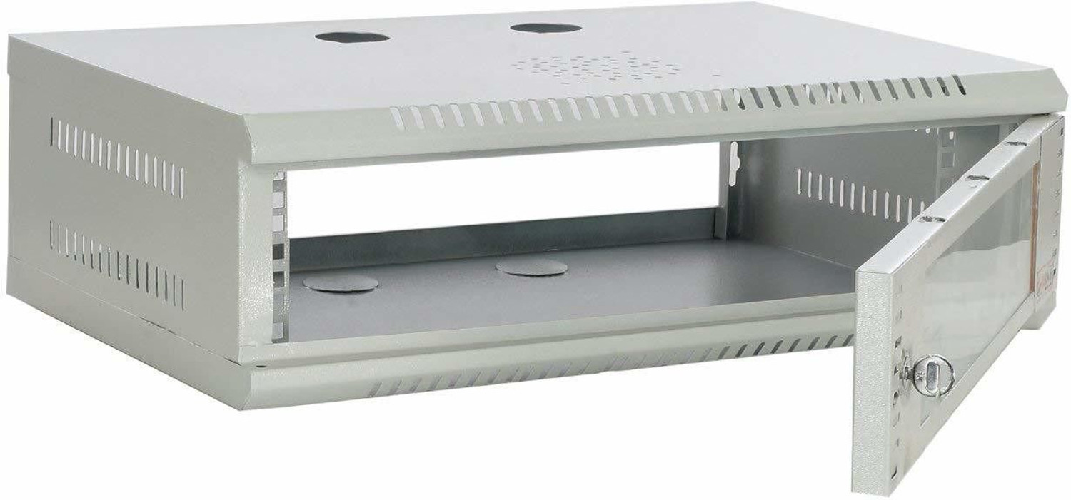 Image of Daz Cam DVR & Server 2u Rack Wall Mount Rack with Lock & Keys(Set of 1) Steel, Brass Wall Shelf