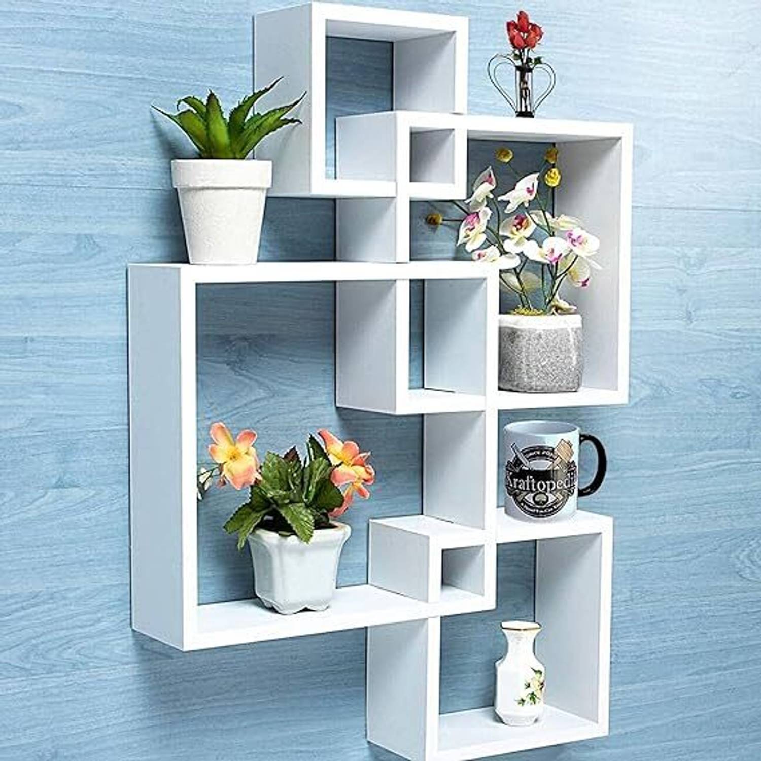 THE PINEWOOD ENTERPRISES Wall Shelf Intersecting Shape Shelf Set