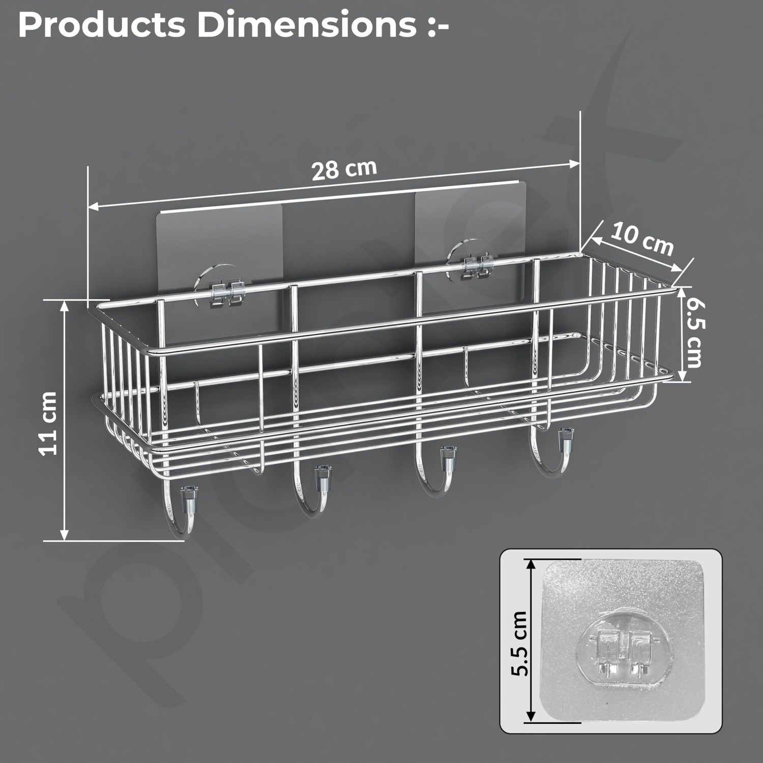 Image of Zolento Stainless Steel Bathroom Shelf Organizer / Bathroom Shelf / Bathroom Accessories Iron Wall Shelf
