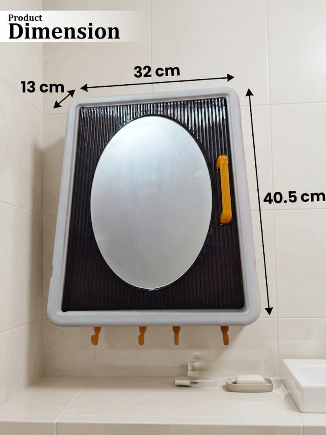 Image of frozen bathroom mirror cabinet Plastic Wall Shelf