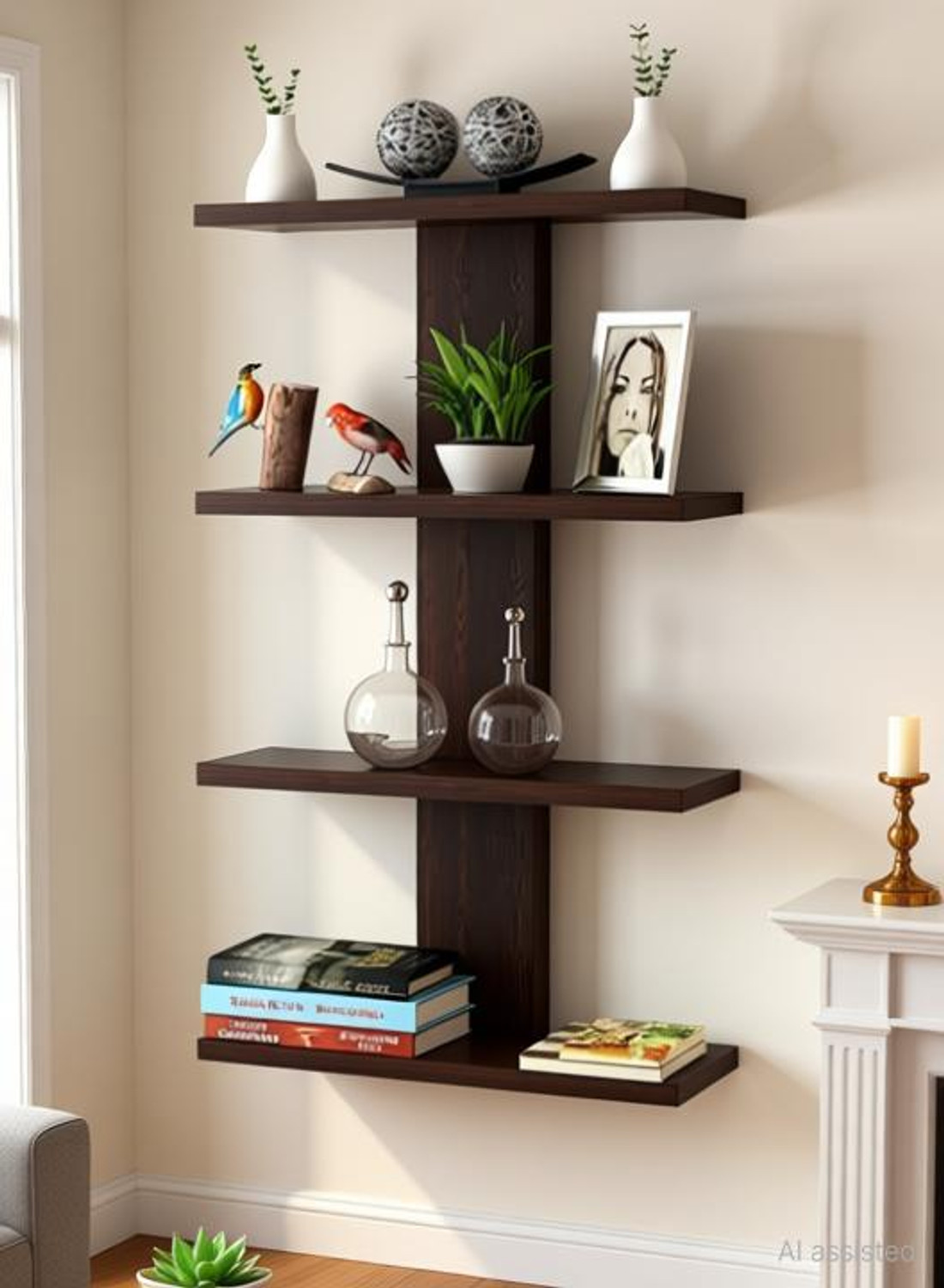 Image of RASTWOOD beautiful wall shelf Wooden Wall Shelf