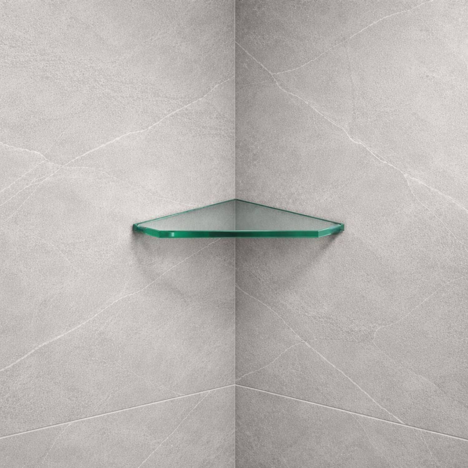 Auraview Without Railing Diamond 6x6 inch Shelf 1 Transparent Glass Wall Shelf
