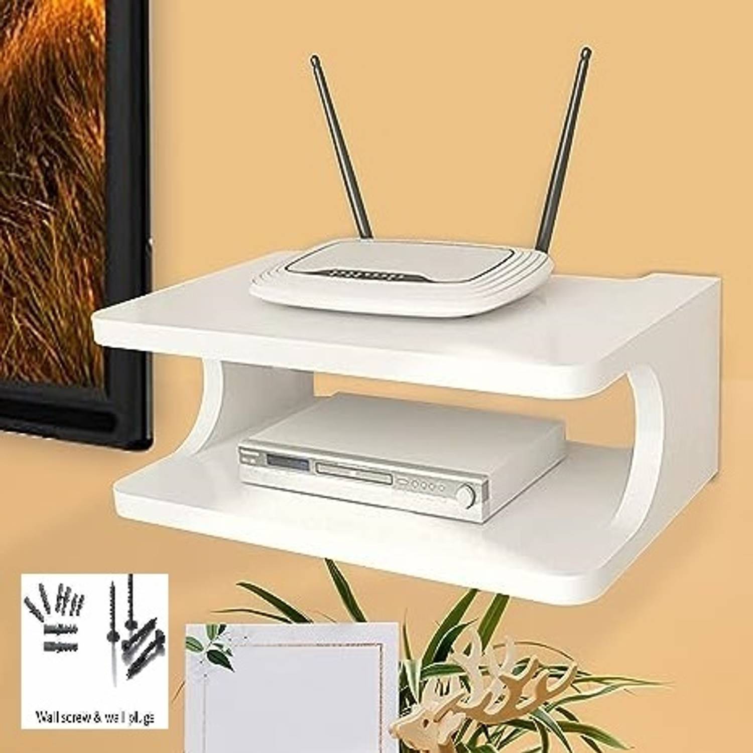 THE PINEWOOD ENTERPRISES Settop Box Stand WiFi Router Holder Wood