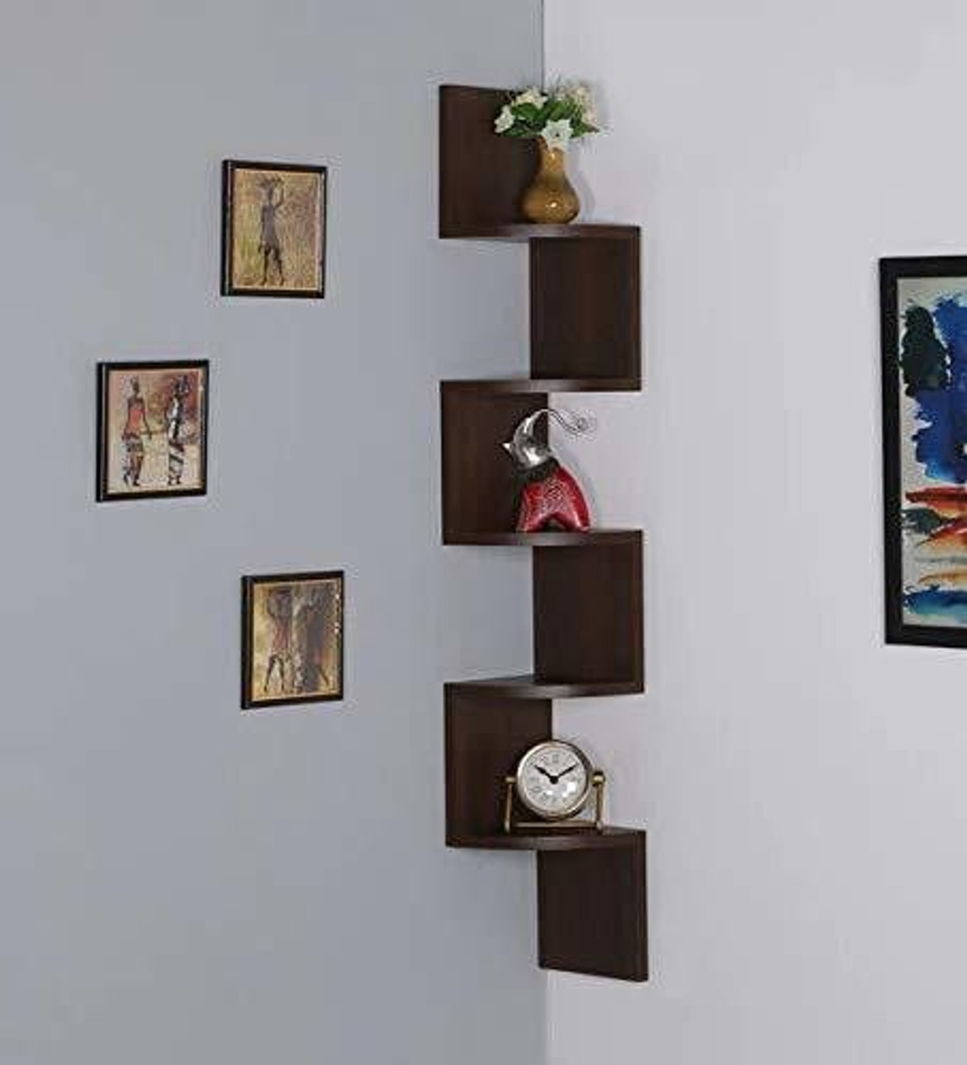 Image of EFA HANDICRAFTS Wooden Wall Shelf