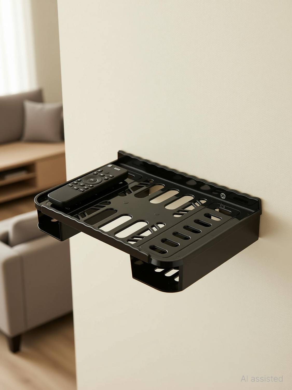 Buyer Choice TV Set Top Box Stand/DTH Stand/WiFi Router Stand/Wall Mount with 2 Remote Holder Plastic Wall Shelf