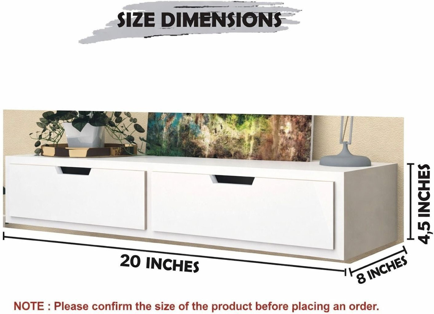 Image of Amaze Shoppee Wall Shelf with Drawer for Living Room , Storage and Home Decorative Items MDF (Medium Density Fiber) Wall Shelf