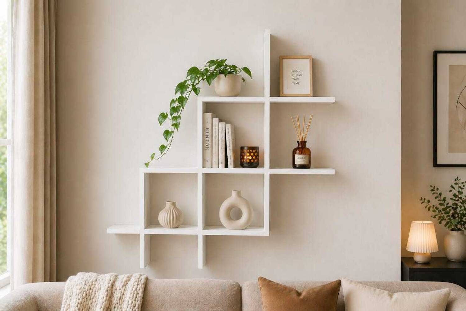 SSCRAFTSHOUSE Modern Wooden Wall Shelf - Image 2