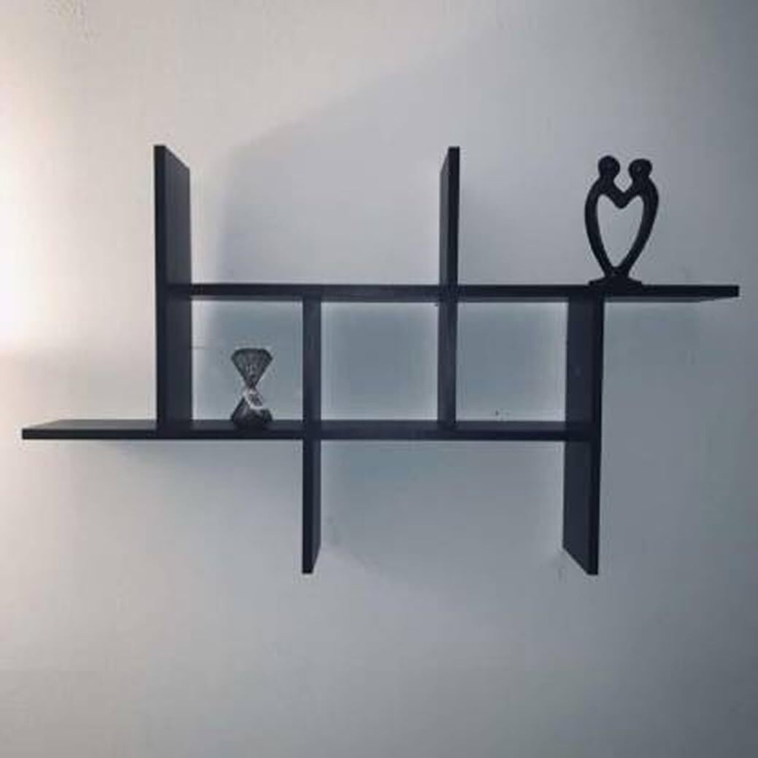Image of Wold Export WOLD EXPORT Engineered Wood Wall Shelf with Glossy Finish Decorative Cube Shelf Wooden Wall Shelf