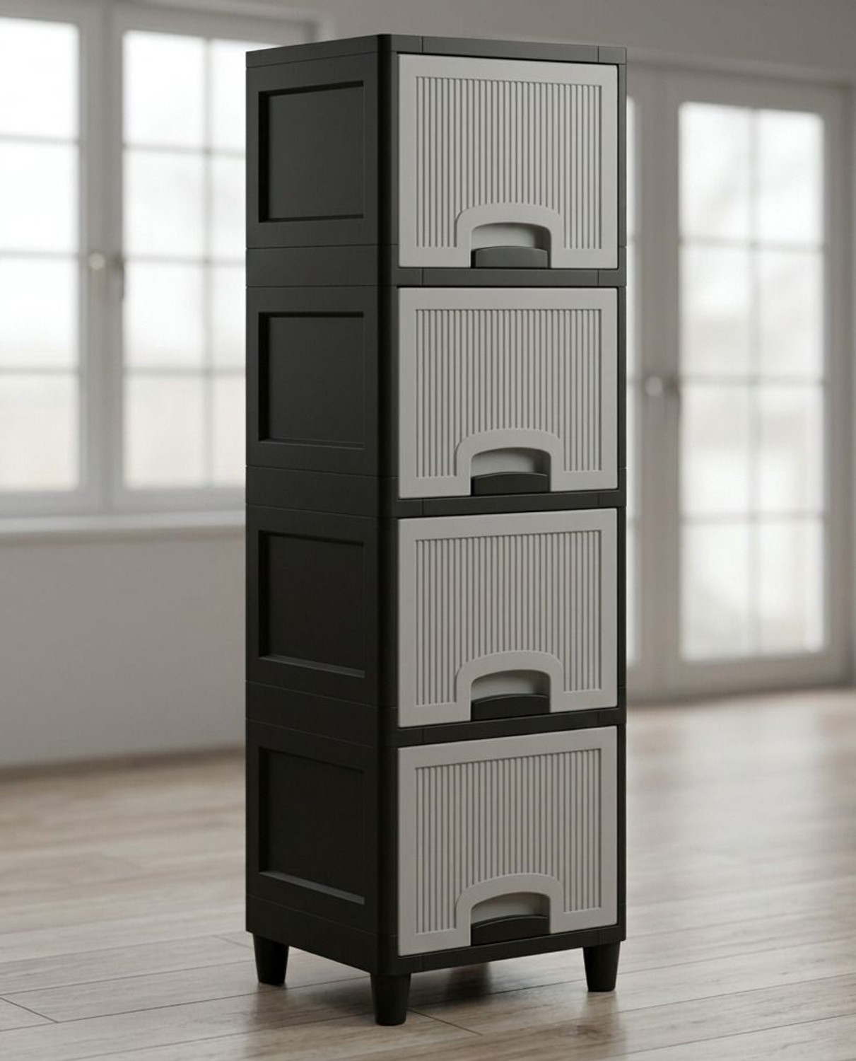 Image of MAXTID Multi Layer Bathroom Kitchen Cabinet Plastic Wall Shelf