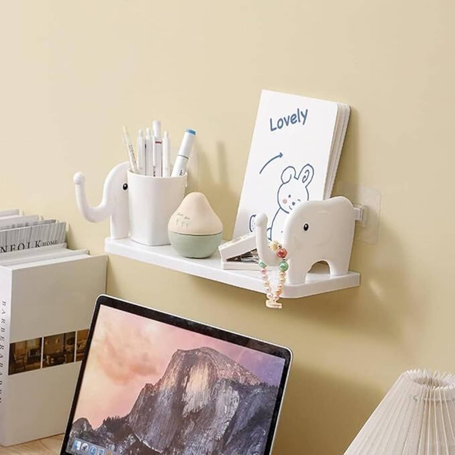 AKEY Kitchen Bathroom Entryway Stand Holder for Bathroom Toilet Kitchen Bedroom Plastic Wall Shelf