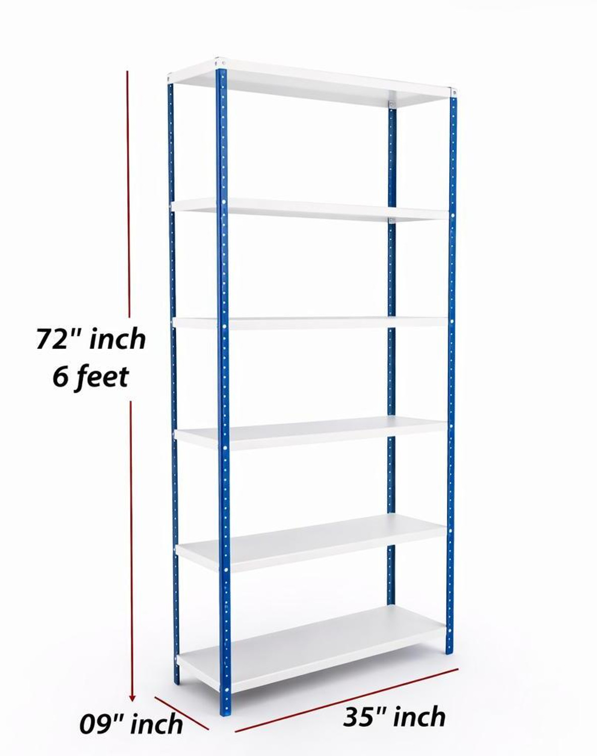 Image of Jofuler Store Storage Shelving Unit, Steel Bootless Rivet Utility Display Rack Garage Iron, Stainless Steel Wall Shelf