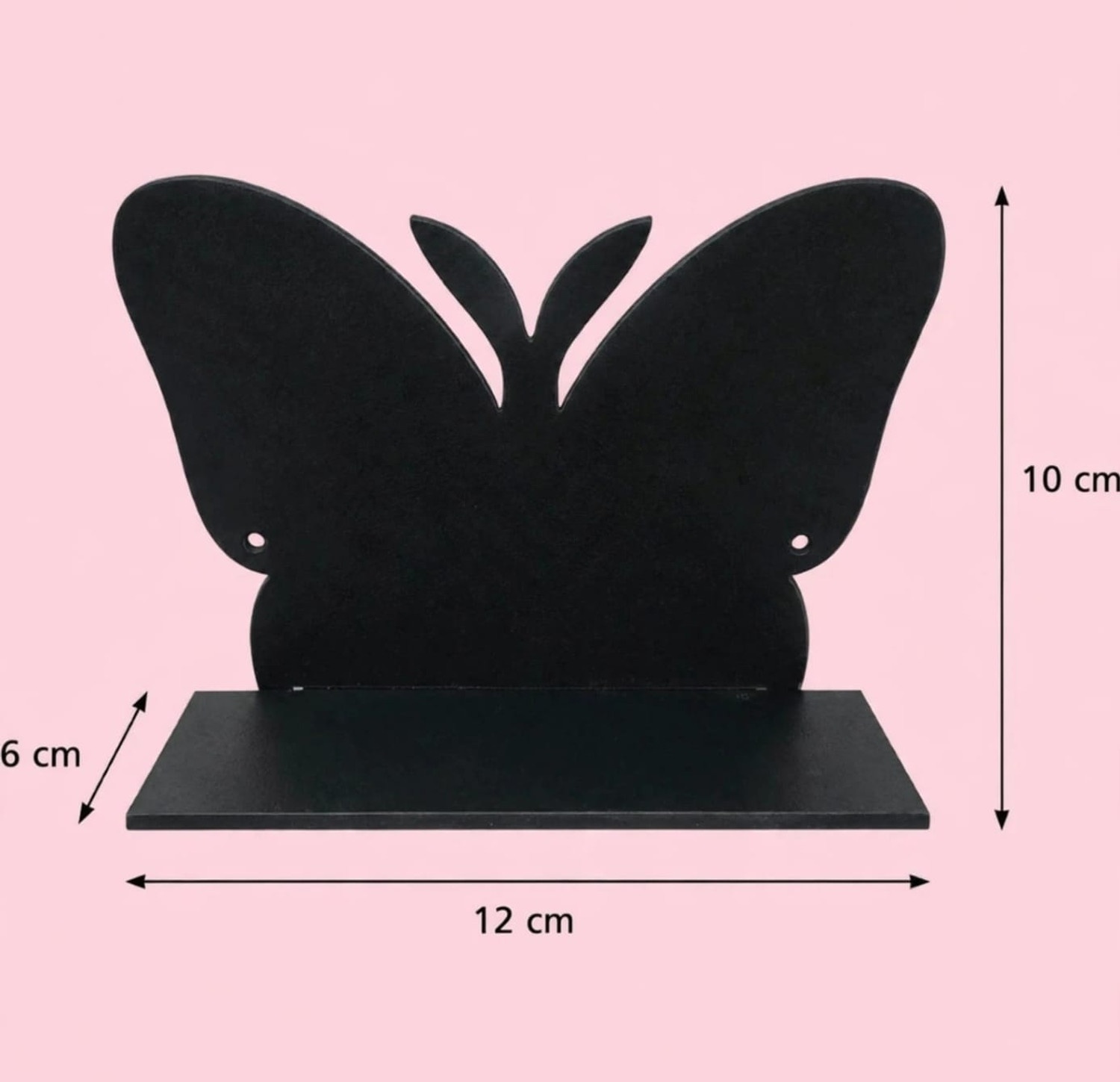 Image of New prem enterprises Butterfly Black wooden shelves pack of 8 Wooden Wall Shelf (Number of Shelves - 8, Black)