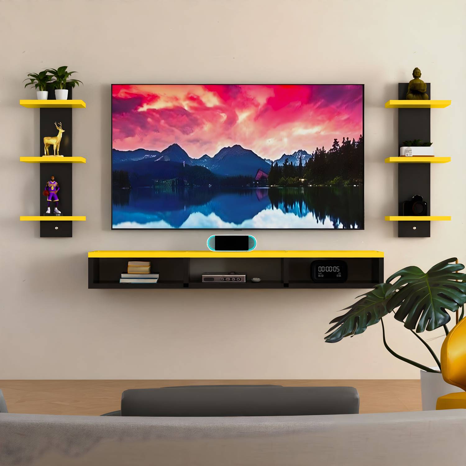 ShahQ TV Cabinet for Bedroom in 32 inch in Engineered Wood TV Entertainment Unit
