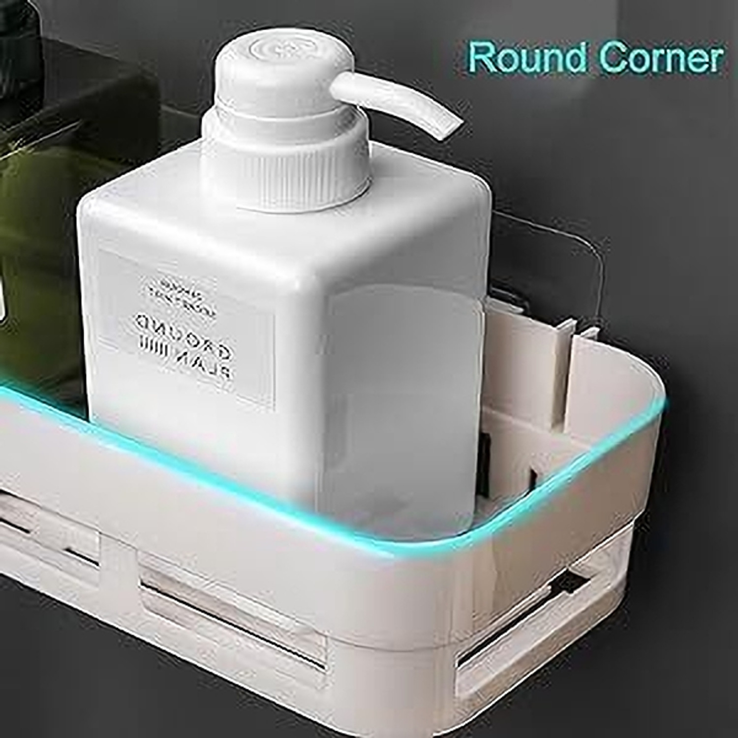 Image of Lufasa Cup Kitchen Rack Plastic White Bathroom Shelves 3 Pcs + Soap Stand 3 Pcs Multipurpose and Rack for Home