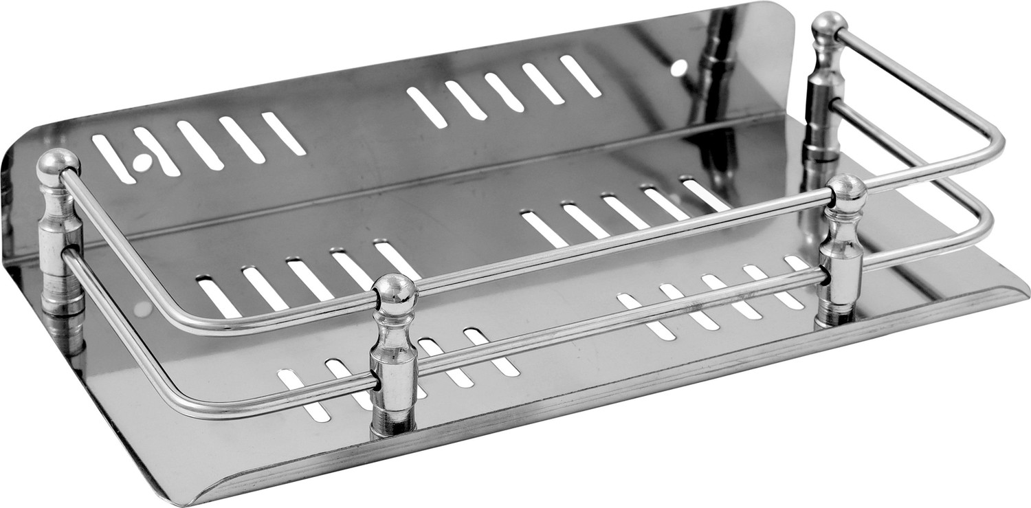 Image of Kaaple STAINLESS STEEL MULTI PURPOSE BATHROOM SHELF-RACK-9x5-KITCHEN SHELF WALL MOUNT Stainless Steel Wall Shelf (Number of Shelves - 1, 9x5 Inches) Stainless Steel Wall Shelf