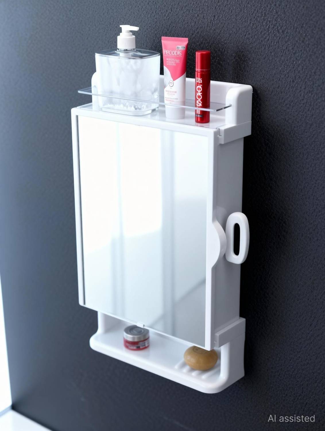 iSTAR Bathroom Mirror Cabinet & Acrylic Wall Shelf - Image 3