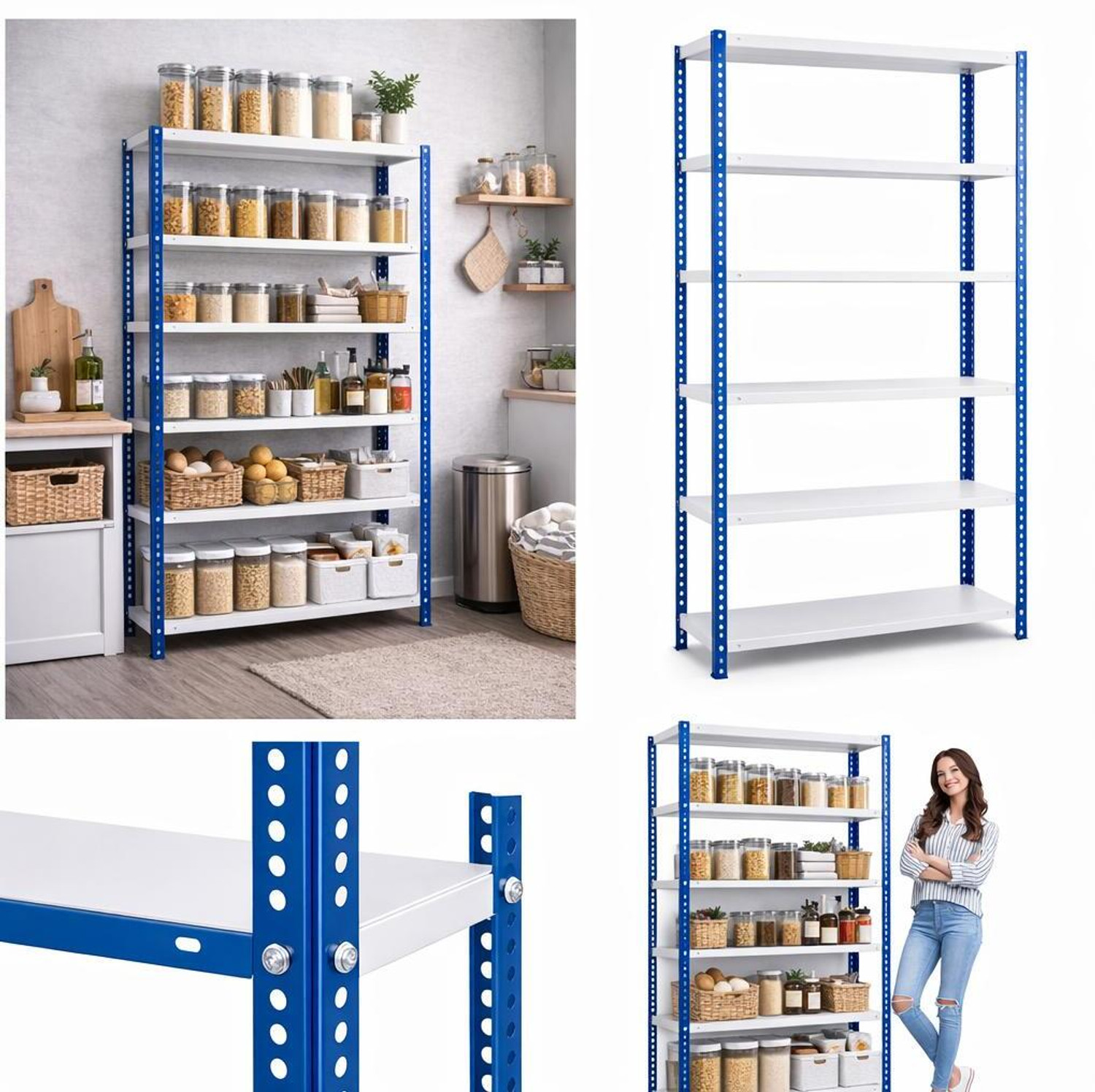 Image of Jofuler Store Heavy metal storage rack Kitchen, Shop, Office & Home Storage Organizer Iron, Stainless Steel Wall Shelf