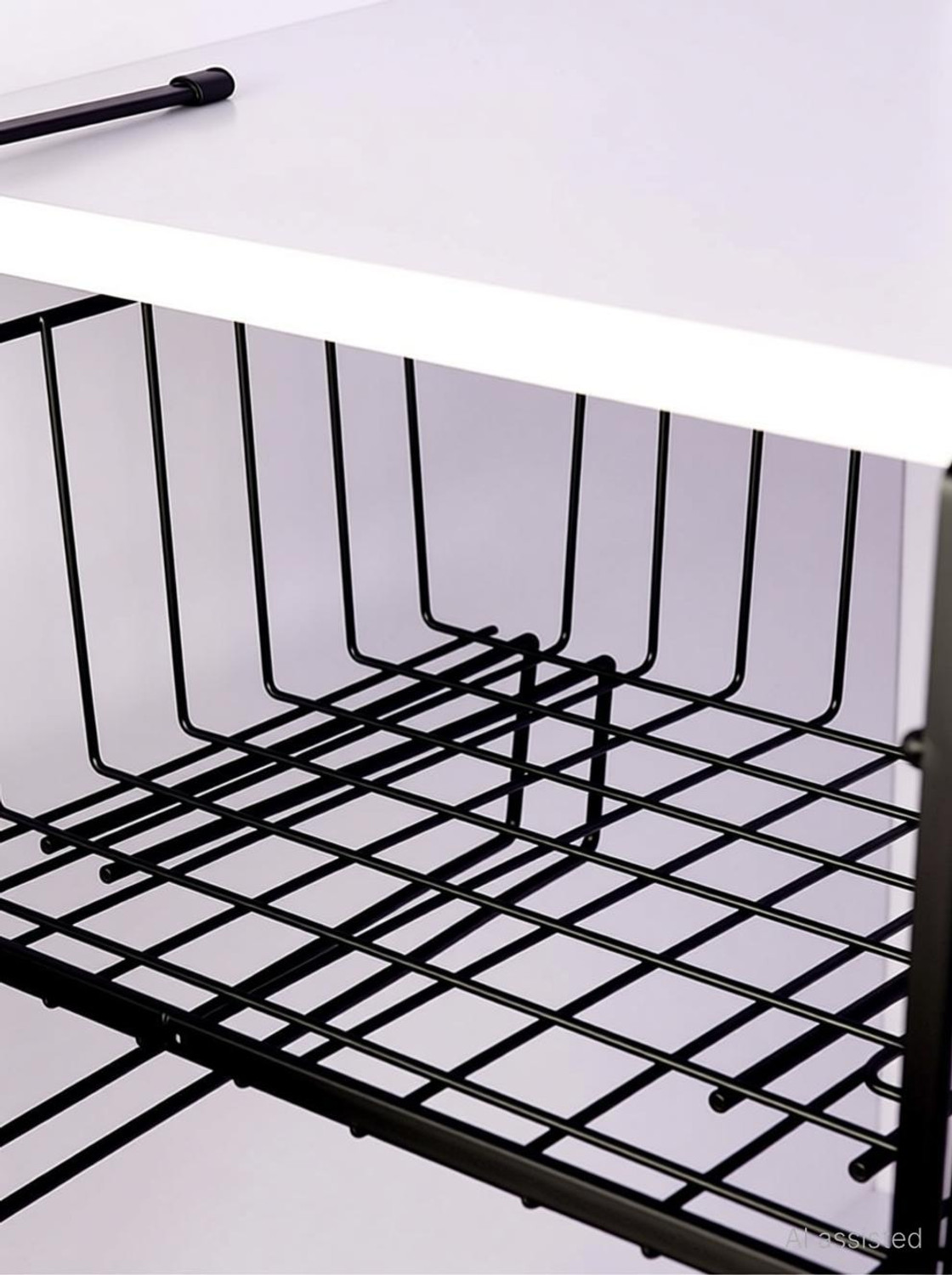 Image of moreyaji Containers Kitchen Rack Steel Under Shelf Organizer Basket for Kitchen Steel Wall Shelf