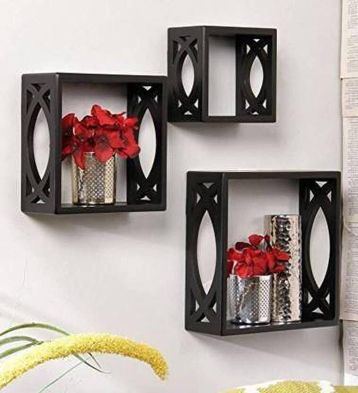 ANTIQUE MART Wall Shelves Wall Shelves Wooden Wall Shelf (Number