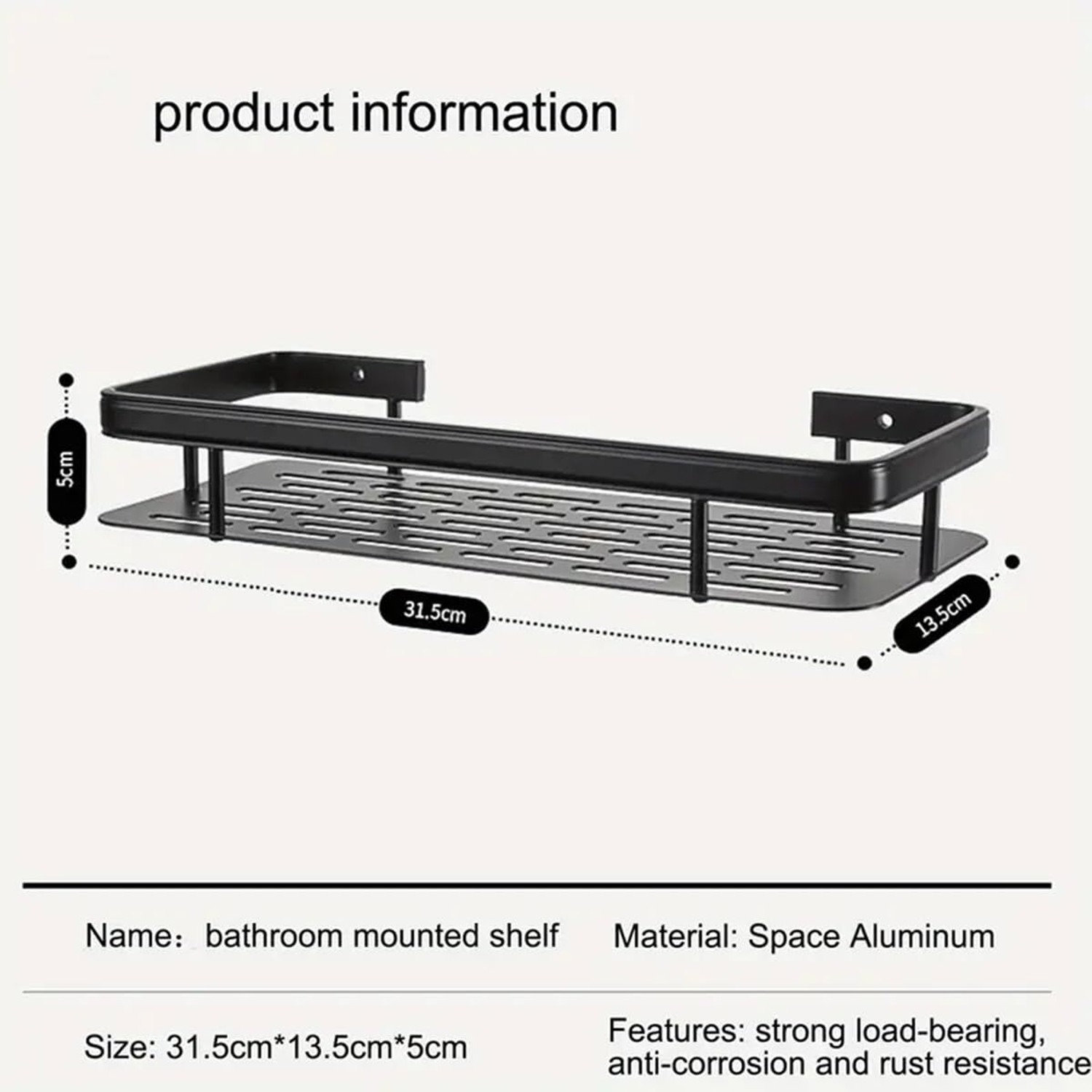 Image of 3D METRO SUPER STORE Shower Caddy Adhesive, No Drill Bathroom Shower Organizers 2-Pack Iron Wall Shelf