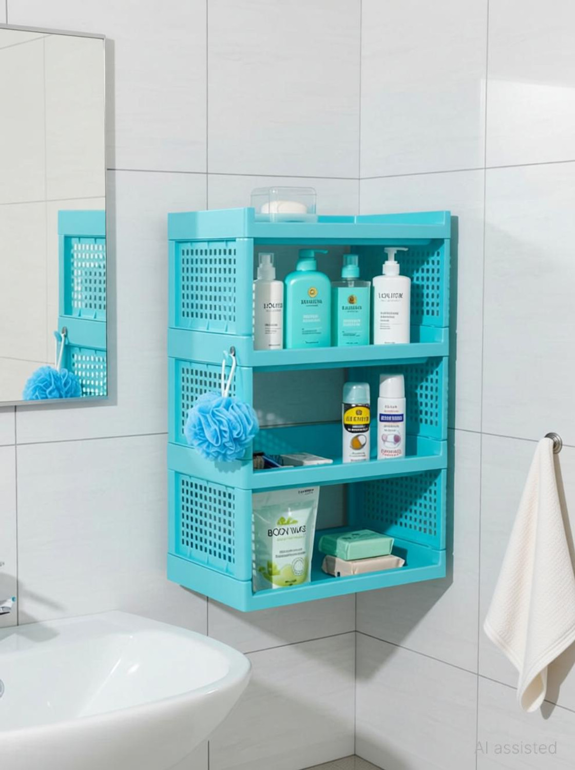 Image of ANKUR Ankur Stacko 4 Tier Plastic Rack Plastic Wall Shelf