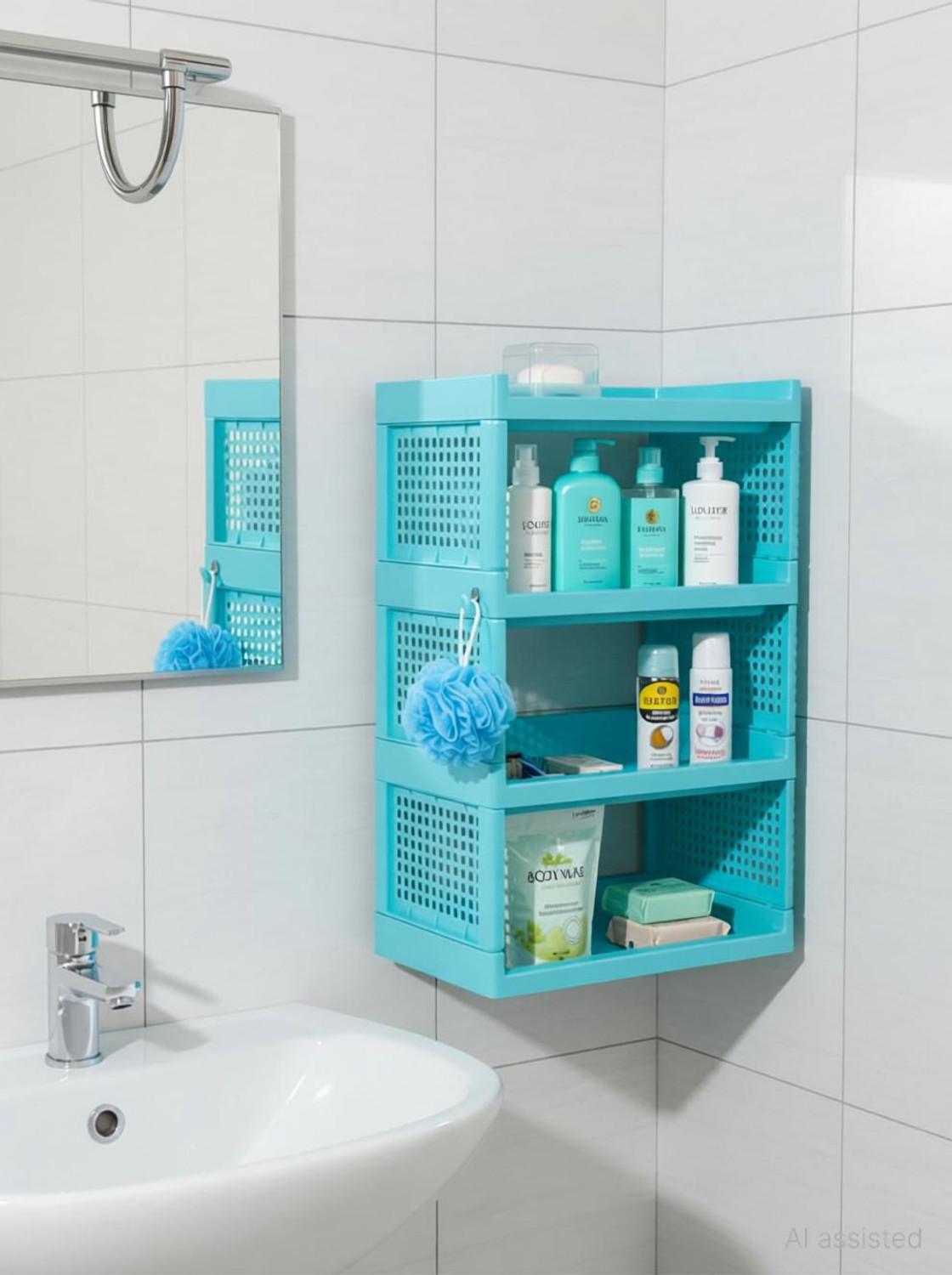 Image of ANKUR Ankur Stacko 4 Tier Plastic Rack Plastic Wall Shelf
